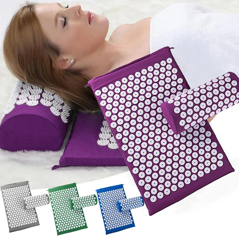 

Acupressure Mat Head Neck Back Pain Relief Foot Massage Cushion Pillow Yoga Spike Mat Acupuncture Pad Needle Massager