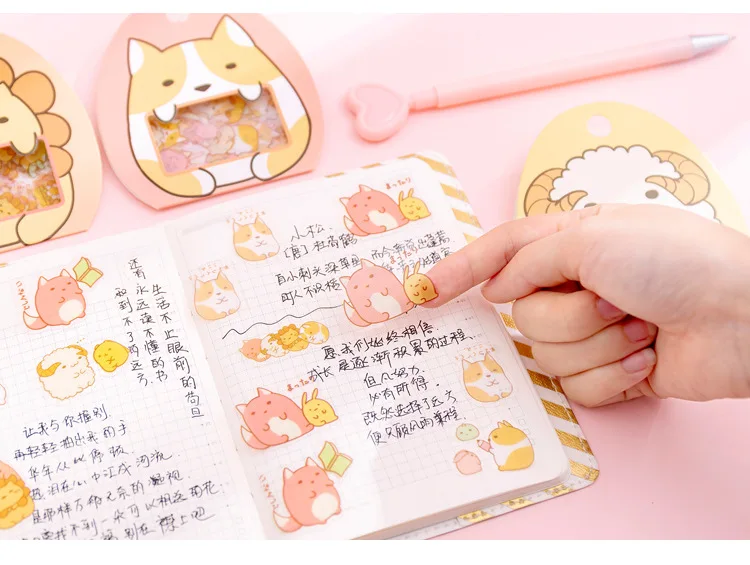 50 шт милые Мультяшные декоративные наклейки s Kawaii животные канцелярские наклейки s ПВХ клейкие наклейки для детей DIY принадлежности для скрапбукинга