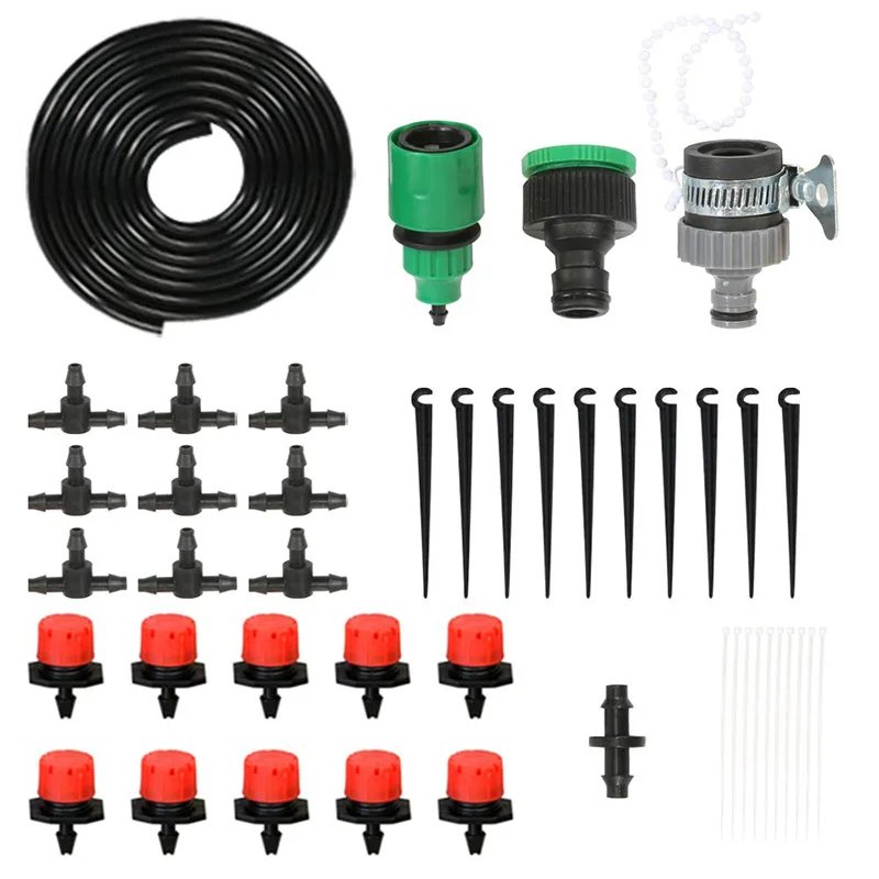 

Drip Irrigation Kit 10pcs Adjustable Sprinklers with 40ft 1/4'' Irrigation Tube for Irrigation Plant Watering System