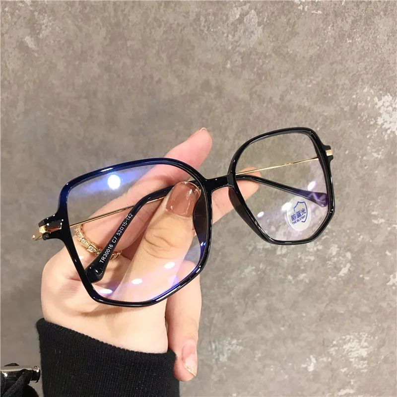 Transparent Large-frame Myopia Glasses Harajuku Style Round Face Thinn ...