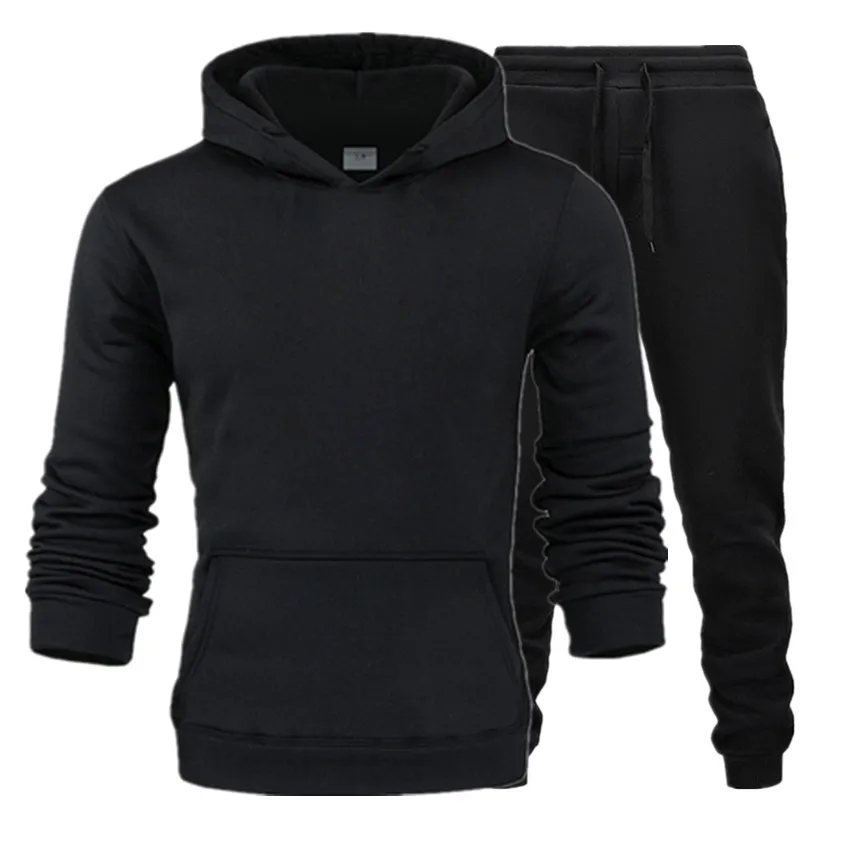 

New Autumn winter Hot Sale Men's Sets Hoodie+pants 2 Pieces Sets Casual Tracksuit Male Sportswear Gyms Fitness Sweatpants