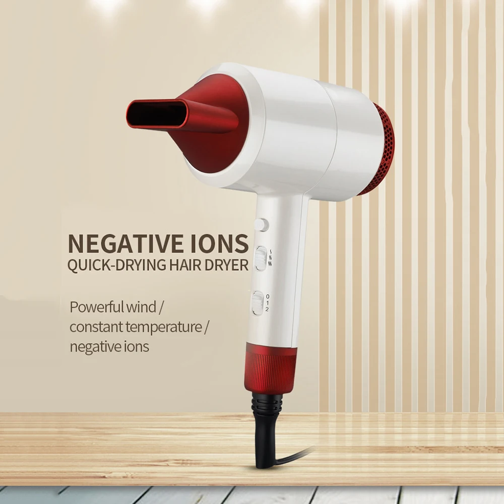 

Junejour Hair Dryer Negative Ions Hair Blow Dryer Far Infrared Heat Ac Motor Constant Temperatur Hair Dryer High-End Pearl White