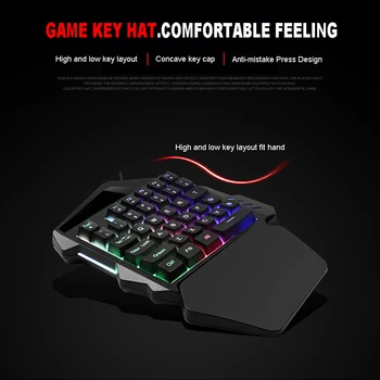 

Left Hand Mini Keypad For Mobile Game One-handed Single Hand Keyboard Game USB Wired Keyboard Left Hand Game Keypad