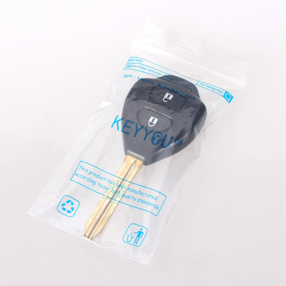 KEYYOU 10X2 кнопки Замена дистанционного автомобильные ключи корпус для Toyota Corolla RAV4 ключ-Болванка машины чехол с лезвие toy43