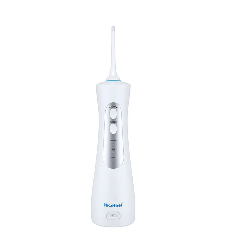 Cordless Water Flosser Teeth Cleaner, Nicefeel 150ML 2 Stamdard Nozzles And USB Rechargeable Oral Irrigator for Travel, IPX7