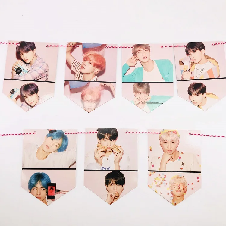 Kpop Фото Коллекция Висячие флаги v jungkook jimin rm suga jh jin подарок - Цвет: 1