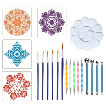 

20pcs Dotting Tools Set Craft Coloring Drawing Pottery Clay Double Headed Mandala Stencil Drafting Painting Rocks Ball Embossing