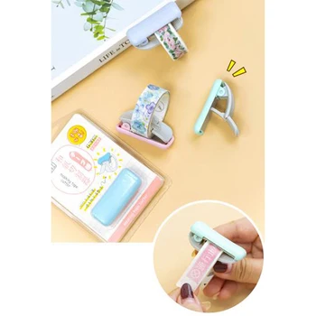 

1pcs Washi Tape Cutter Cute Japanese Paper Slicer Office School Supplies Tape Holder Random