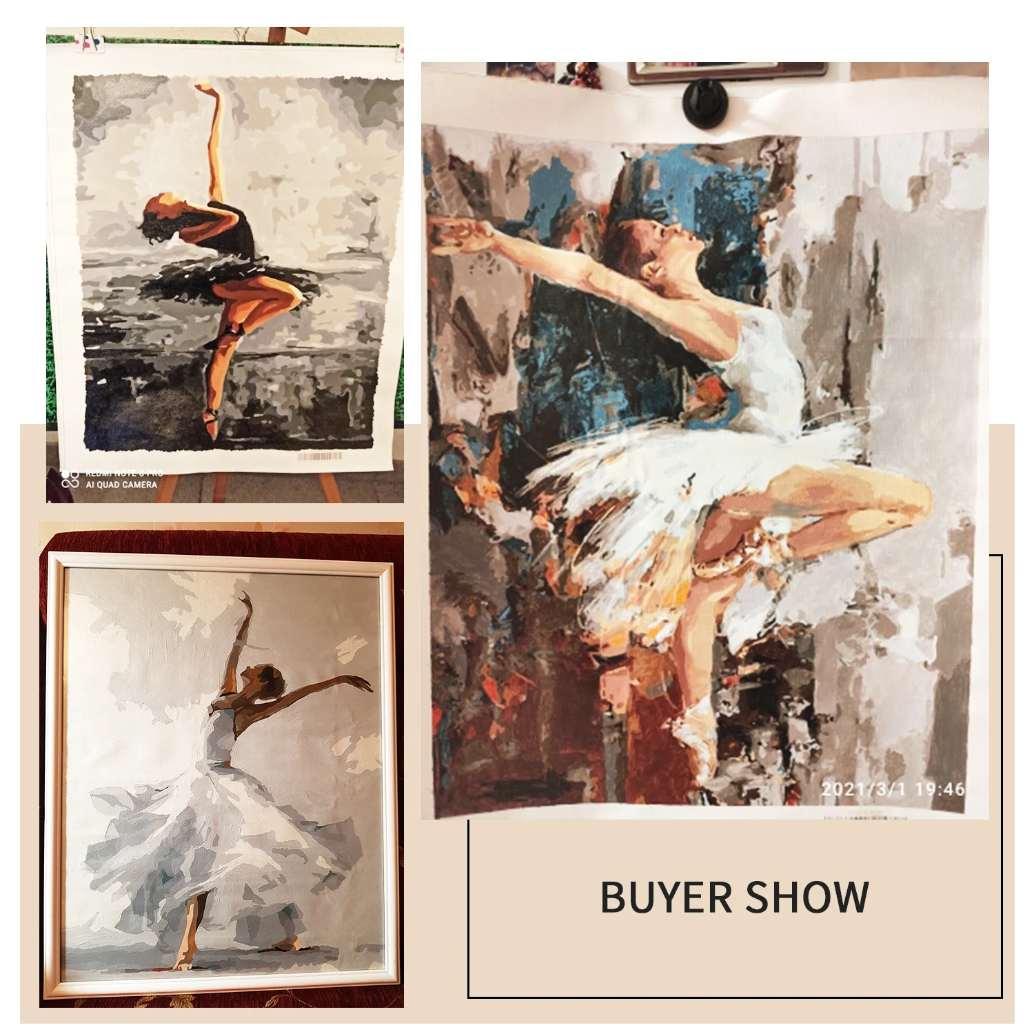 Painting By Numbers Kits Oil Picture By Numbers Painting By Numbers 60&times;75cm Diy Frame Ballet Painting By Numbers Canvas Figure Oil Paint By Numbers Handpainted Diy Gift Home Wall Decor