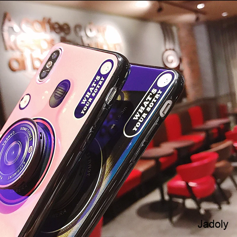 Camera Case For Iphone 5 6 6S 7 8 Plus X Xr Xs Max Case For Iphone 5 6 6S 7 8 Plus X Xr Xs Max Back Cover With Holder Tpu+Pc