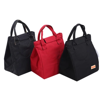

Fashion Waterproof Canvas Lunch Bags For Women Kids Men Cooler Lunch Box Bag Tote High Quality Portable Insulation Package Food