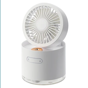 

USB Desktop Spray Fan, Mini Cooler Rechargeable Foldable Portable Mini Humidifier Fan(White)