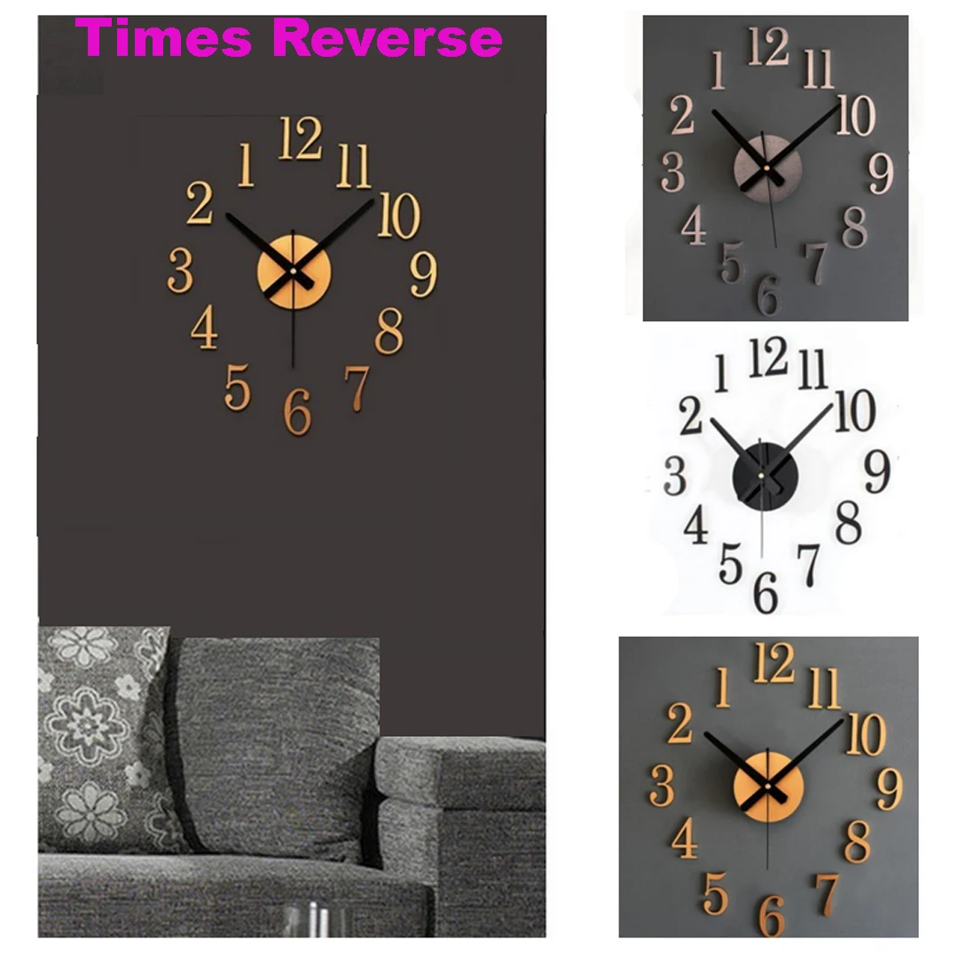 Часы Time Backflow классические винтажные большие настенные часы с акриловой