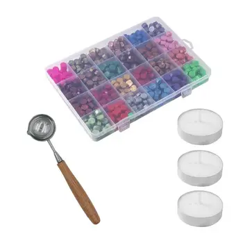 

2020 New 600PCS Sealing Wax Beads Packed in Plastic Box, with Tea Candles and Wax Spoon