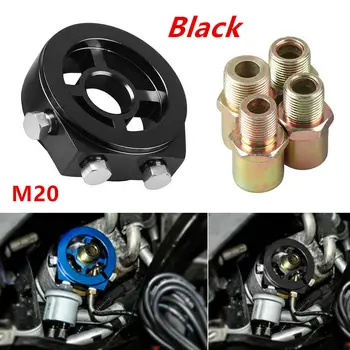 

Universal M20 Oil Filter Temp Pressure Cooler Gauge Sandwich Plate Adapter Sensor Black Car Replacement Accessories