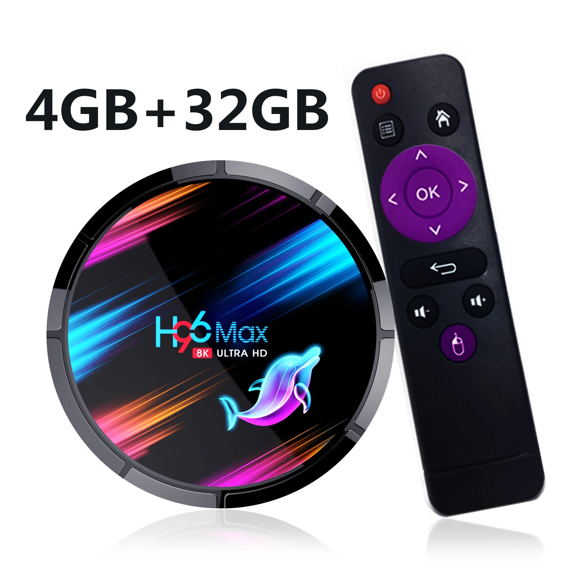 4gb 32gb H96 MAX X3 Android 9,0 Smart tv BOX Amlogic s905x3 4 ГБ 32 ГБ 64 Гб 128 ГБ медиаплеер 8K двойной Wifi Bluetooth Netflix медиаплеер - Цвет: 4gb 32gb