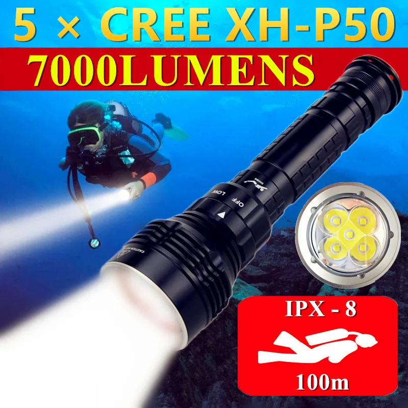 CREE XH-P50 высокая мощность подводный 100 м водонепроницаемый заполнясветильник свет
