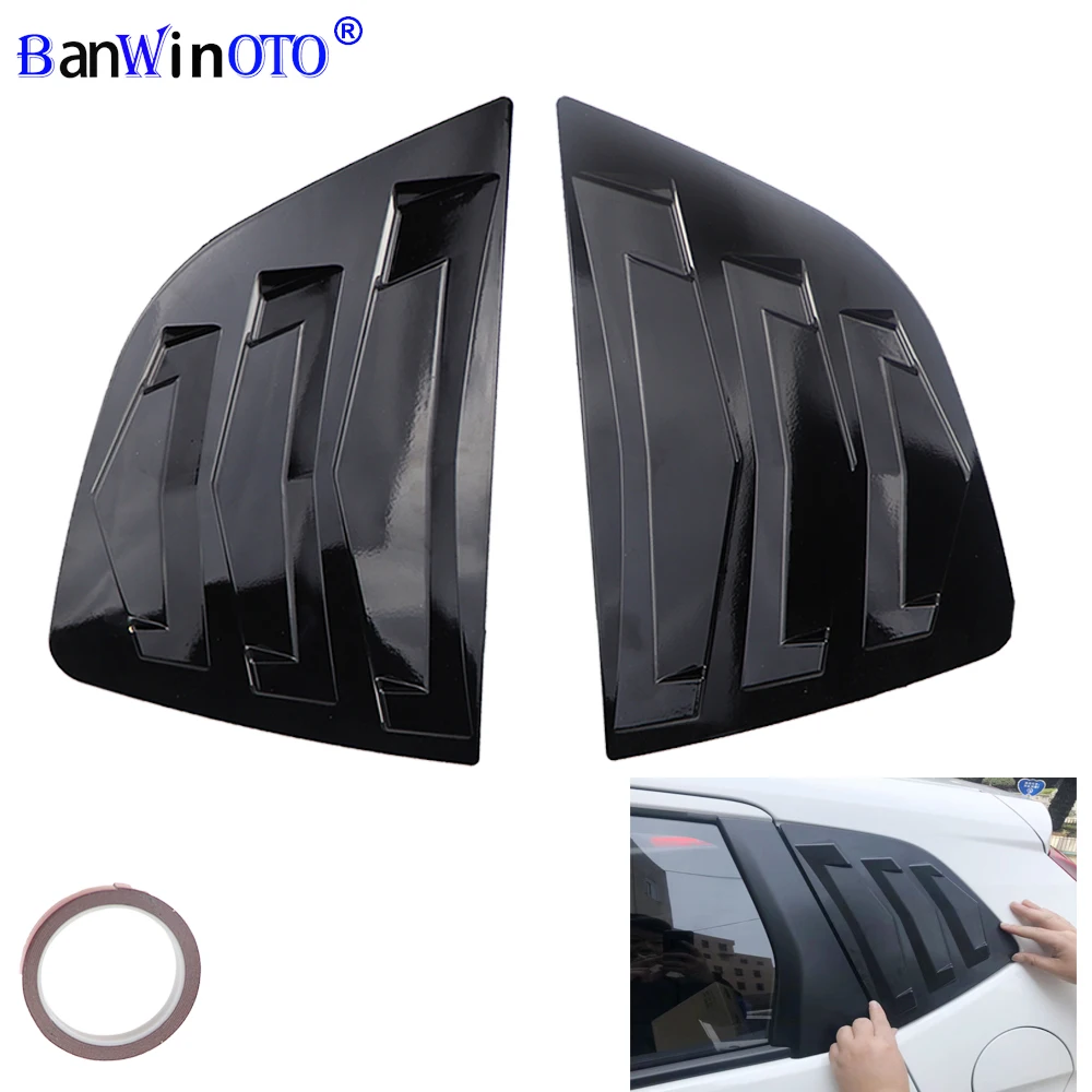 2 pcs/set Rear Quarter Window Louvers Spoiler Panel For Honda Fit Jazz Hatchback 2014-Panel Decoration Bonnet Vent Sticker car side window louver,car side vent sticker