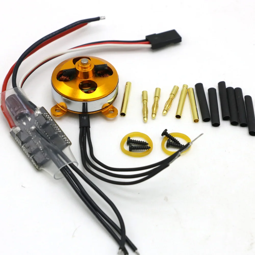 Бесщеточный микро двигатель A 2204 A2204 7.5A 1400KV 50 Вт SP с креплением + 10A ESC для