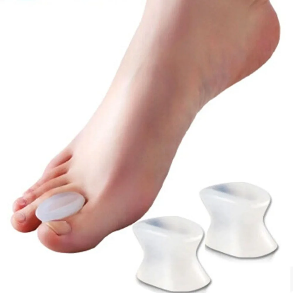 2pcs Silicone Foot Finger Toe Separator Adjuster Hallux Valgus Pedicure