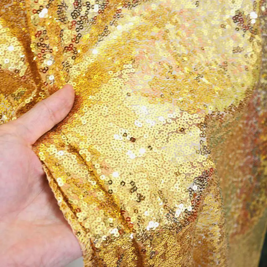 Shiny Gold 1 ярд блесток ткань материал СЕРЕБРО блестящая ткань с пайетками для одежды блестящий материал ручной работы s-M191009 - Цвет: Shiny Gold