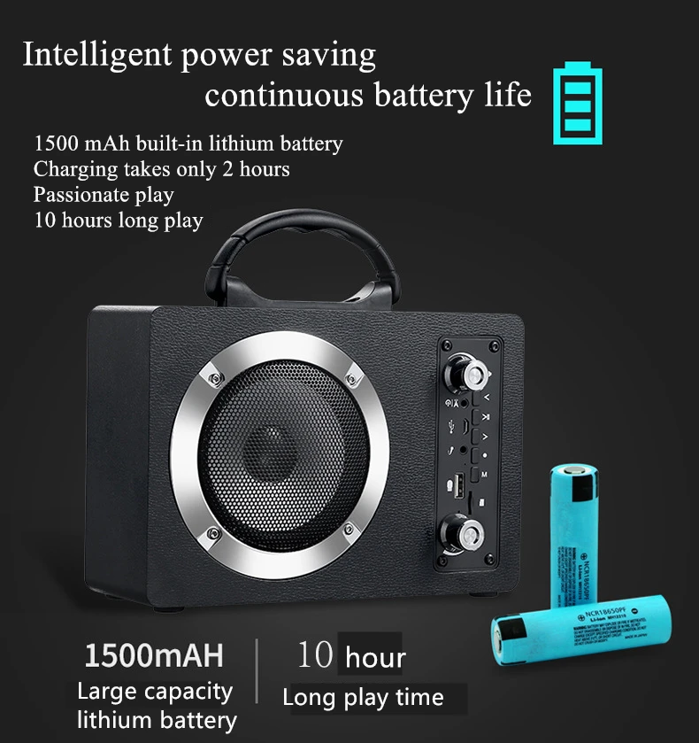Портативный деревянный Bluetooth динамик 20 Вт Высокая мощность открытый беспроводной динамик поддержка микрофон Aux TF карта U диск FM радио