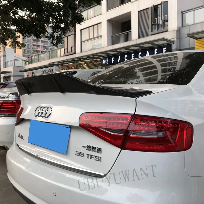 Подходит для Audi A4 B8.5 2012- ABS/углеродное волокно внешний задний спойлер задний багажник багажника крыло украшение автомобиля Стайлинг