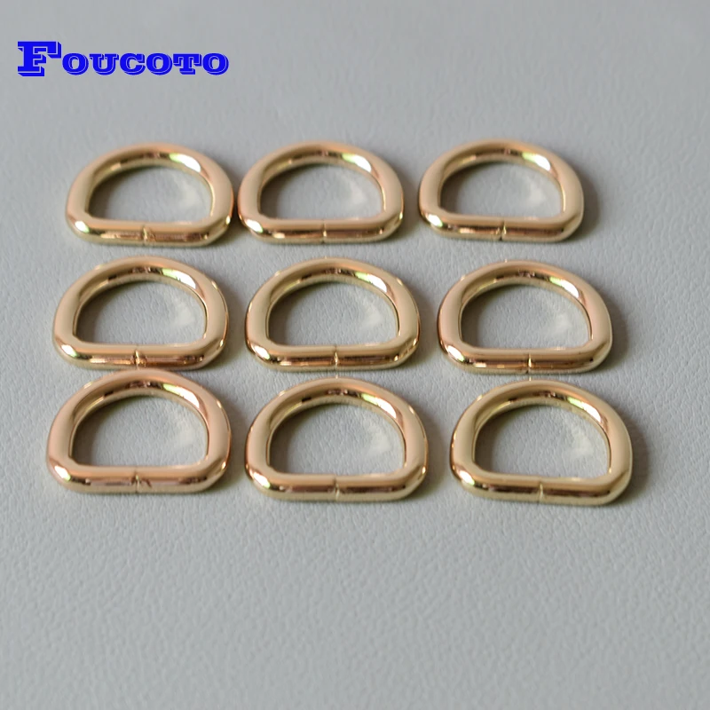

200Pcs/Lot D-shaped Buckle For 3/4Inch(20mm) Webbing Plated Metal Buckle Semi Ring Ribbon Clasp Knapsack Belt-Golden