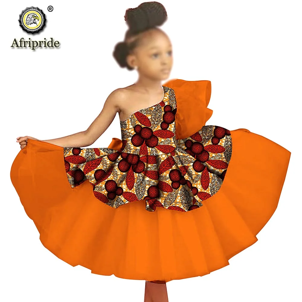 African Girl Dresses Ankara Dashiki Print Ankara Lovely Dress Casual Kids Print Mini Dress Shirt Dress AFRIPRIDE S1940018