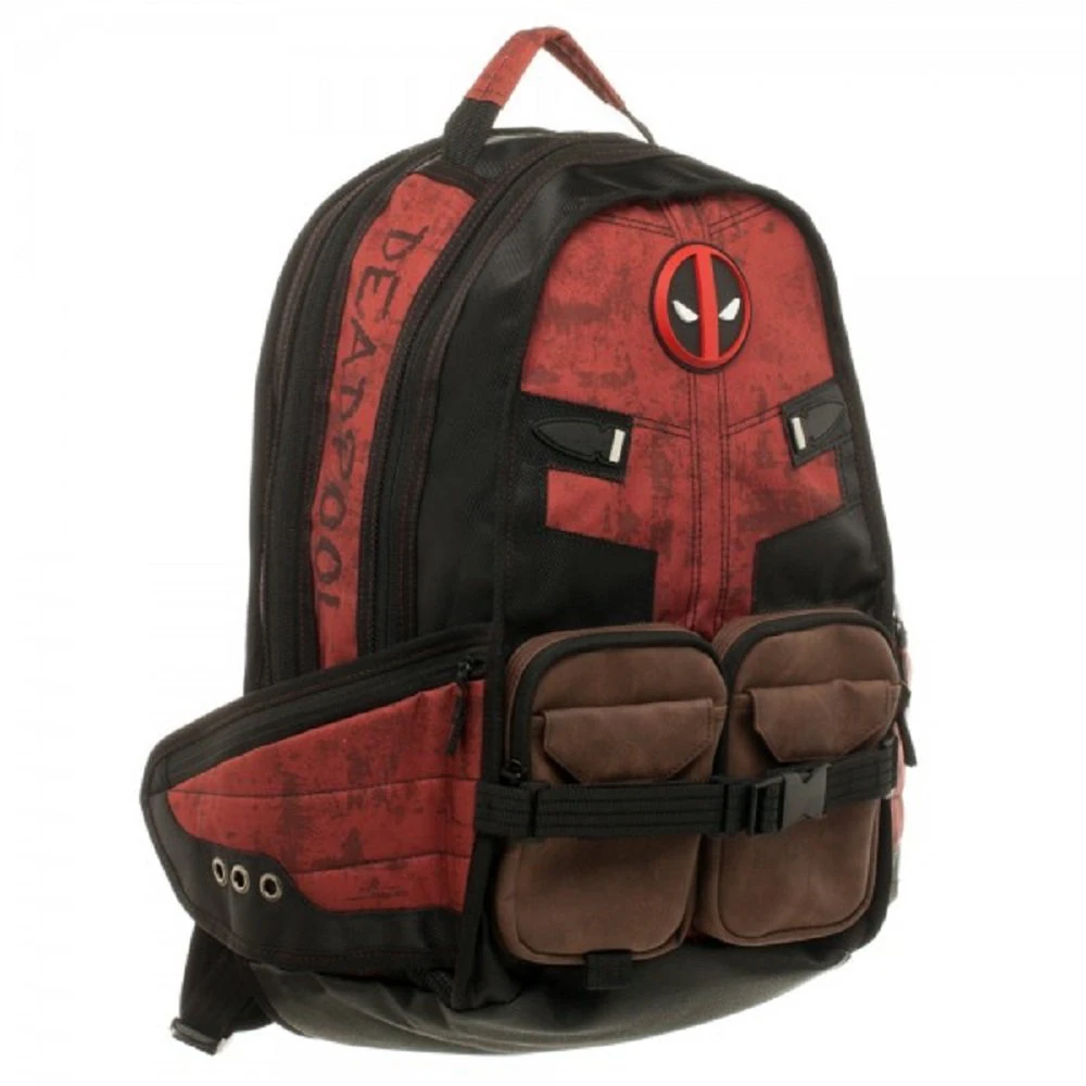 Deadpool School Bags Marvel Comics Deadpool Super Hero Movie Civil War Captain America Men`s School Bag Travel Laptop Backpacks4