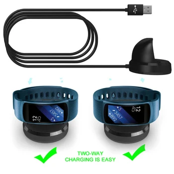 

USB 2 SM R360 USB Charger Charging Stand for Samsung Gear Fit2 Pro SM-R360 Smart Watch Cable Charging Station Stand Accessories