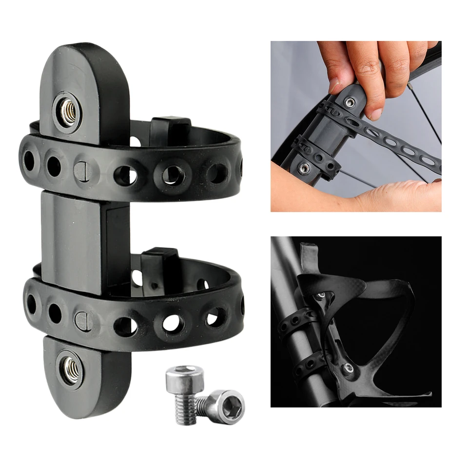 Adattatore Portaborraccia Bici PLATTBK - Supporto Regolabile Per Manubrio E Sella, Alluminio Anodizzato - Foto 5