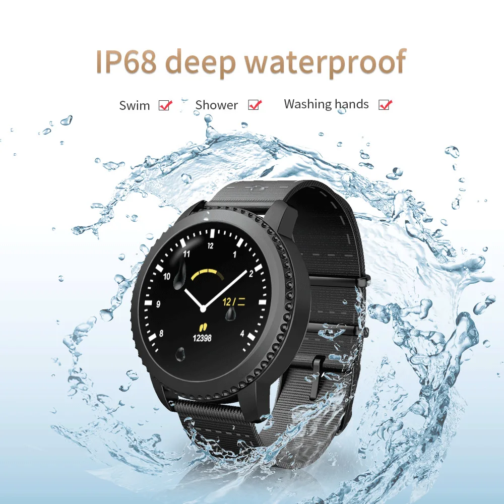 

Mate5 Smart Watch 1.22 Racket Screen round Screen Smart Bracelet IP68 Class Waterproof USB Rechargeable 2019 New Style