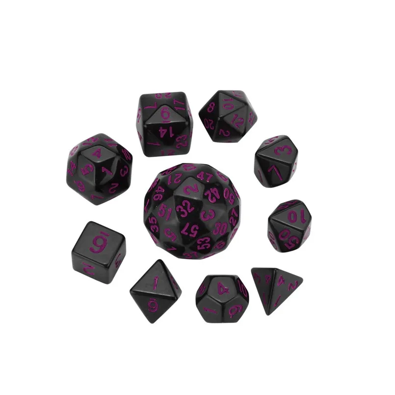10Pcs dice sets with 60 facets dados poliedricos  fun party game polyhedron D60 multi-faceted acrylic dice dados de rpg 30A20 (12)