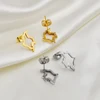 Anniyo 1.5cm Small Colombia Outline Map Stud Earrings of Colombian Jewelry Stainless Steel  #253221 4