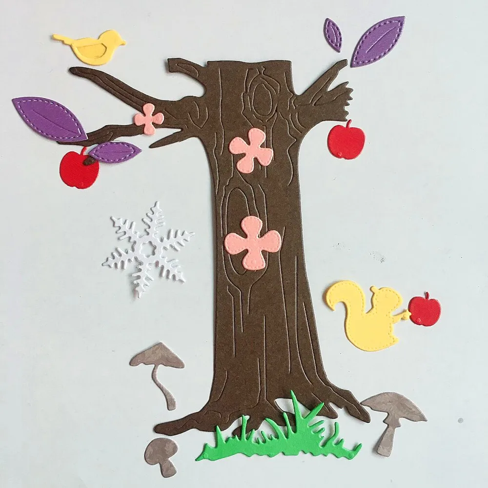 

Apple Tree Mushroom Metal Cutting Dies Stencil Template for DIY Embossing Paper Photo Album Card Making Stamping Dies New