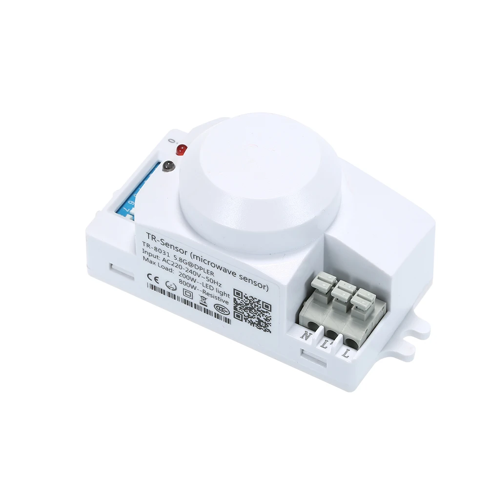 AC220-240V индикатор датчика СВЧ-излучения переключатель умный оптический Настраиваемый Датчик индукционного движения потолочный встраиваемый переключатель пассивного инфракрасного датчика Модуль