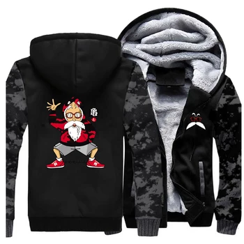 

Dragon Ball Master Roshi Pattern jackets Coat 2019 Anime Streetwear Thick Sweatshirt Men Raglan Warm Clothing Winter tracksuits