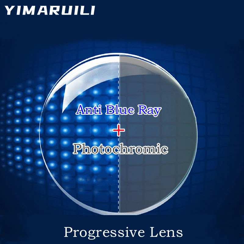 YIMARUIL 1.56/1.61/1.67/1.74 Progressive Anti Blue Ray And Photochromic Lens Multifocal Myopia Resin Lens 1 Pair Of Custom Lens