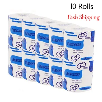 

10 Rolls Individual Package White Toilet Paper Toilet Roll Tissue Roll 3Ply Paper Towel Tissue Household Toilet Tissue Paper