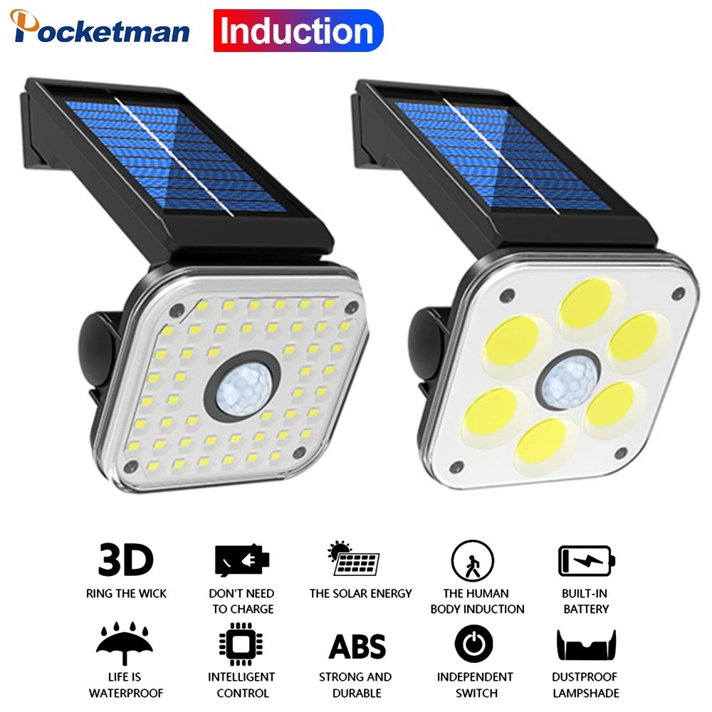 

Outdoor Led Solar Light With Motion Sensor 3 Working Mode Solar Lamp Outdoor Waterproof Security Wall Light For Garden Yard