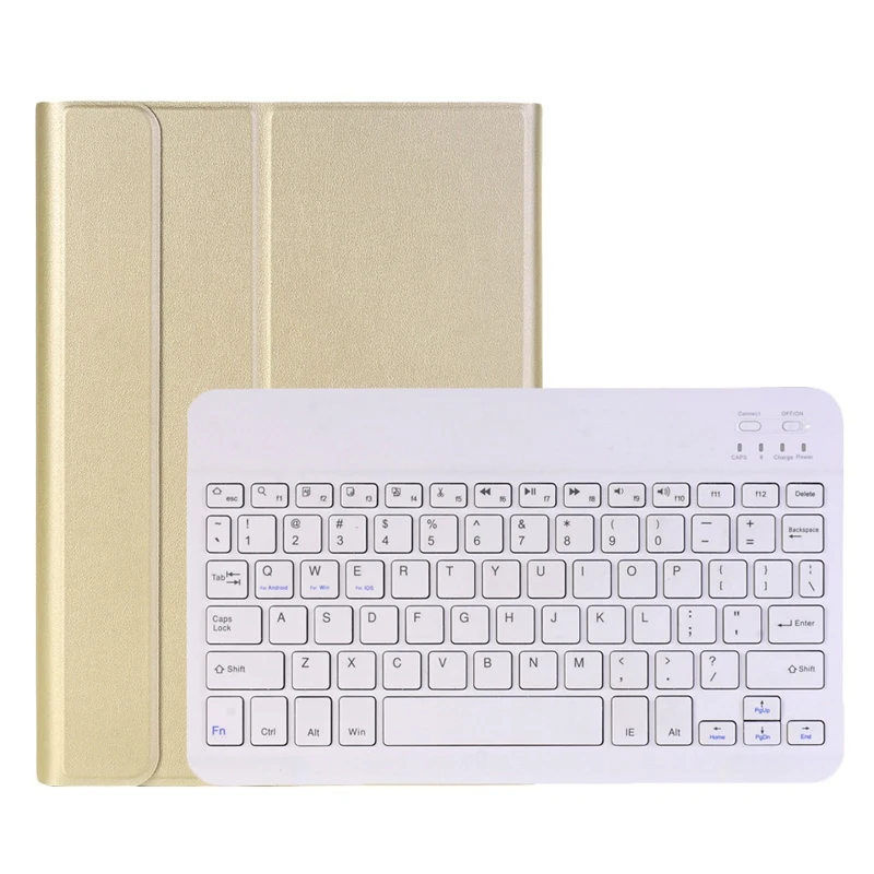 Gold Чехол с клавиатурой для IPad 10,2 дюймов-чехол с магнитной съемной беспроводной Bluetooth клавиатурой - Цвет: Gold