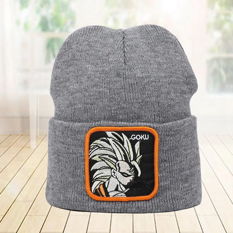 Dragon Ball Z GOKU Beanie Hat высококачественные хлопковые повседневные шапочки для мужчин и женщин теплая вязаная зимняя шапка модная однотонная Кепка в стиле унисекс