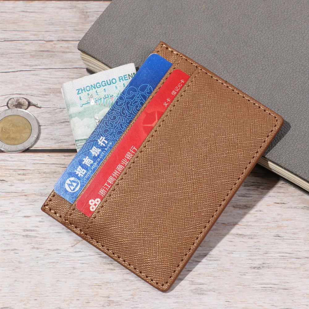 Men's Leather ID Credit Card Holder Wallet Coin Purse Slim Money Pocket Case Multi-card Position