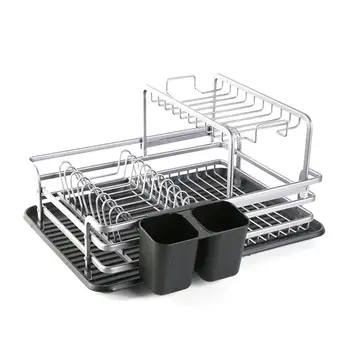 

Double-layer Space Aluminum Dish Rack Kitchen Multifunctional Dish Rack Drainer Tableware Drainer Drying Rack Kitchen Supplies