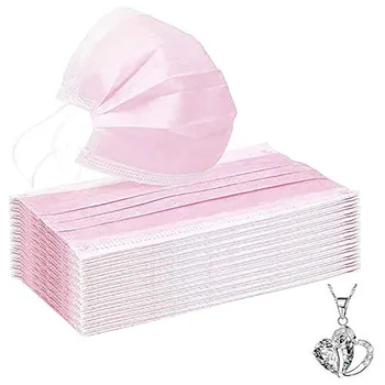 

50PCS Disposable Pink Face mask Adult 3 ply Non-woven Face Masks mondmasker Breathable Outdoor Faceshields maseczki na twarz