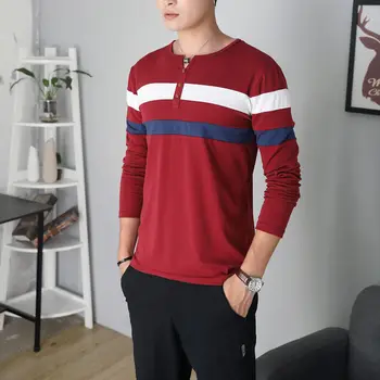 

long-sleeved spring 2020 new middle-aged dad lapel bottom polo shirt shirt