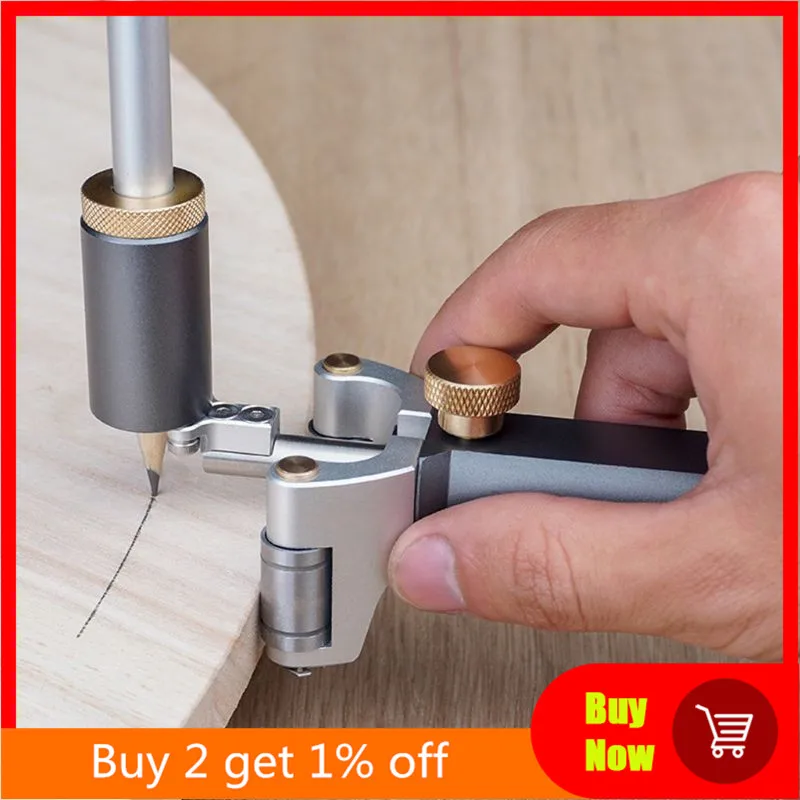 Woodworking Linear Arc Dual-purpose Scriber Ruler Parallel Line Drawing Measuring Gauge DIY Wood Scribe Tool