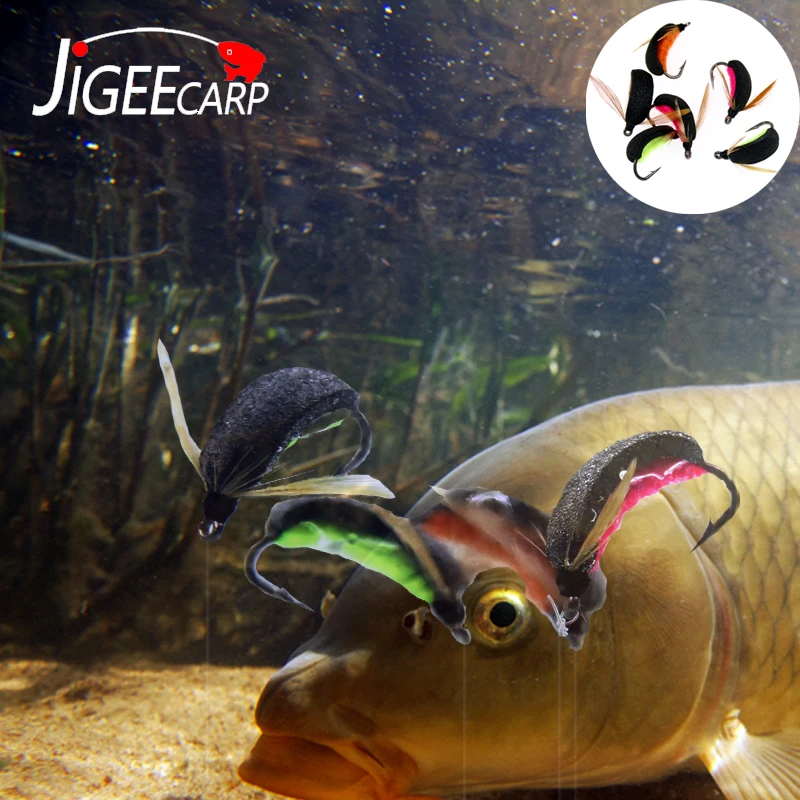 JIGEECARP 6 шт. Реалистичная ловля карпа нахлыстом лодочник и назад Пловцы приманки искусственные EVA всплывающие приманки Fihsing приманка для ловли карпа, сома