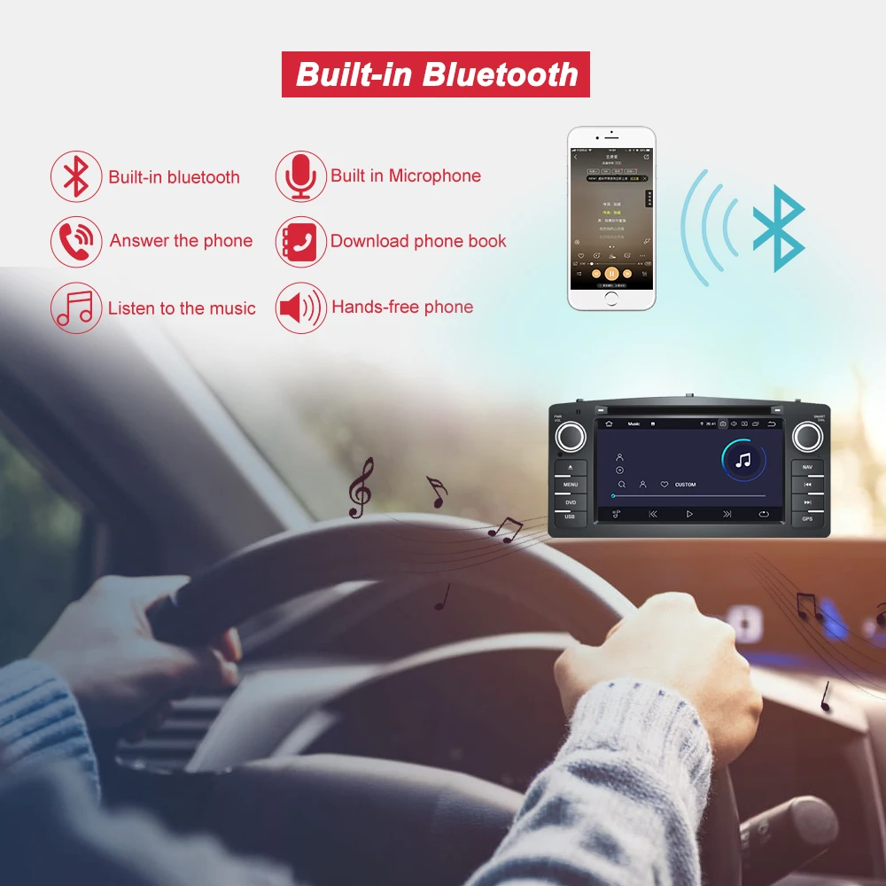 Sale Bonroad Android 9.0  2Din Car DVD GPS Navigation For Corolla E120 BYD F3 Capacitive Screen WIFI 3G USB Car Radio Video FM RDS 1